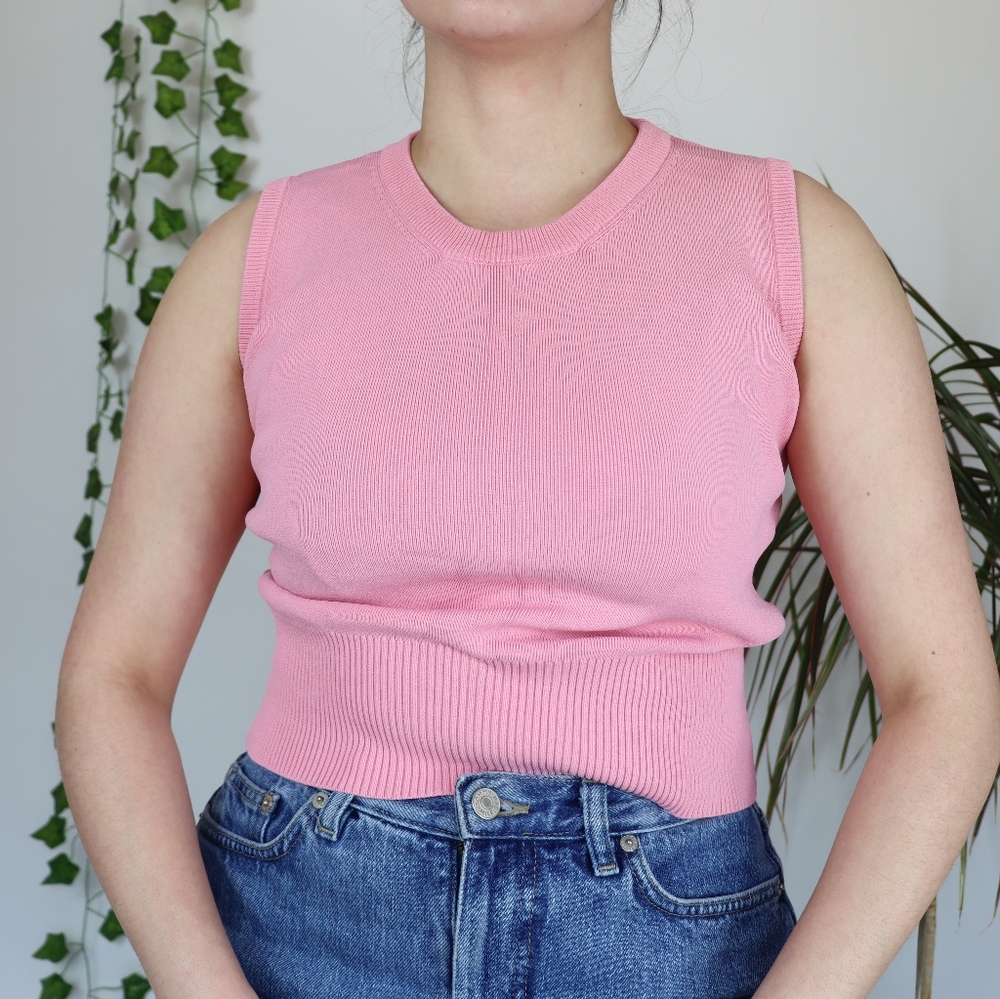 Vintage Cropped Sweater Vest